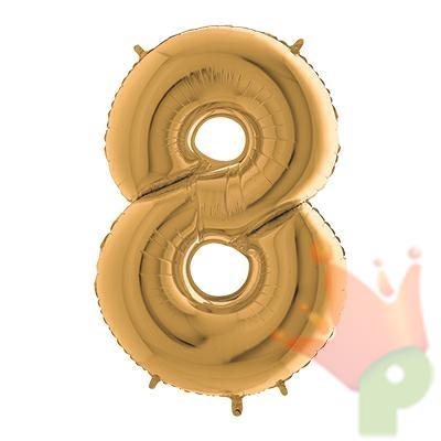 PALLONCINO MYLAR NUMERO 8 ORO 100CM
