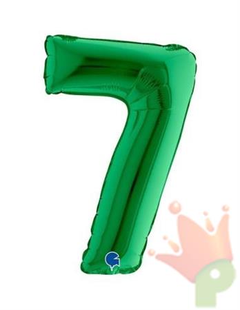 PALLONCINO MYLAR NUMERO 7 VERDE 35CM