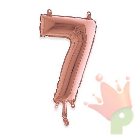PALLONCINO MYLAR NUMERO 7 ROSE GOLD 35CM
