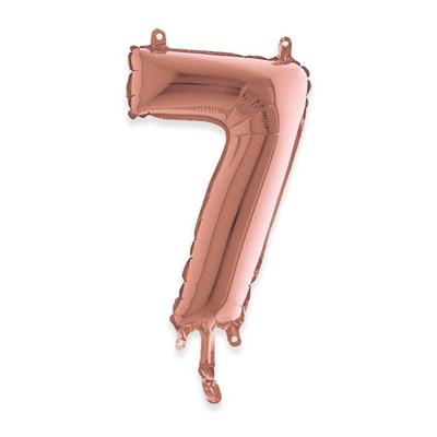 PALLONCINO MYLAR NUMERO 7 ROSE GOLD 35CM