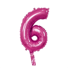 PALLONCINO MYLAR NUMERO 6 FUCSIA 35CM