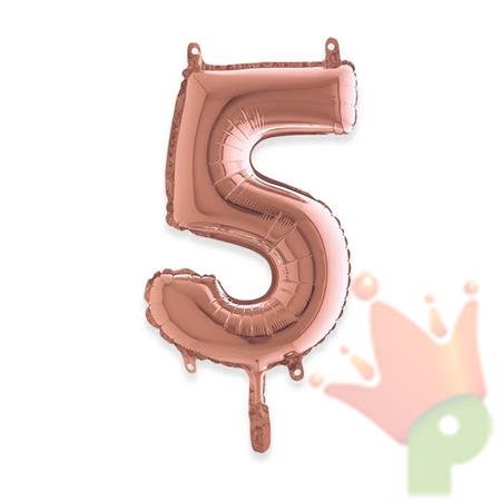 PALLONCINO MYLAR NUMERO 5 ROSE GOLD 36CM