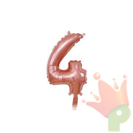 PALLONCINO MYLAR NUMERO 4 ROSE GOLD 36CM