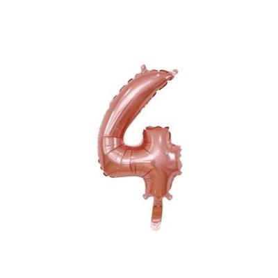 PALLONCINO MYLAR NUMERO 4 ROSE GOLD 36CM