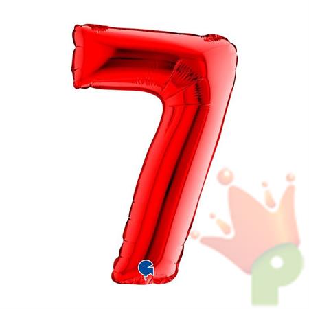 PALLONCINO MYLAR NUMERO 7 ROSSO 36CM