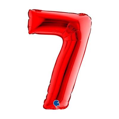 PALLONCINO MYLAR NUMERO 7 ROSSO 36CM