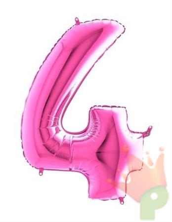 PALLONCINO MYLAR NUMERO 4 FUCSIA 36CM