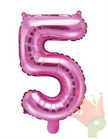 PALLONCINO MYLAR NUMERO 5 FUCSIA 36CM