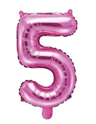 PALLONCINO MYLAR NUMERO 5 FUCSIA 36CM