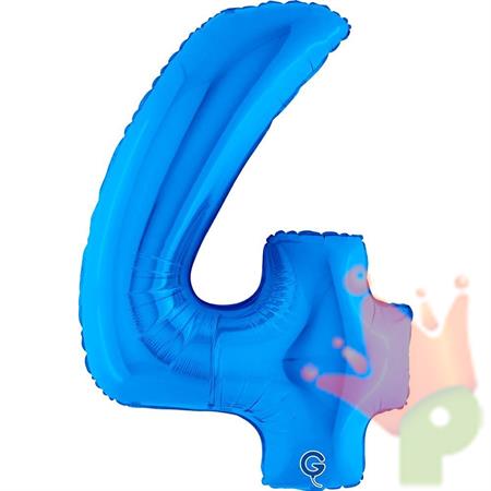 PALLONCINO MYLAR NUMERO 4 BLU 36CM