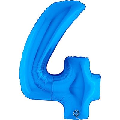 PALLONCINO MYLAR NUMERO 4 BLU 36CM