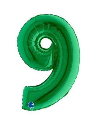 PALLONCINO MYLAR NUMERO 9 VERDE 36CM