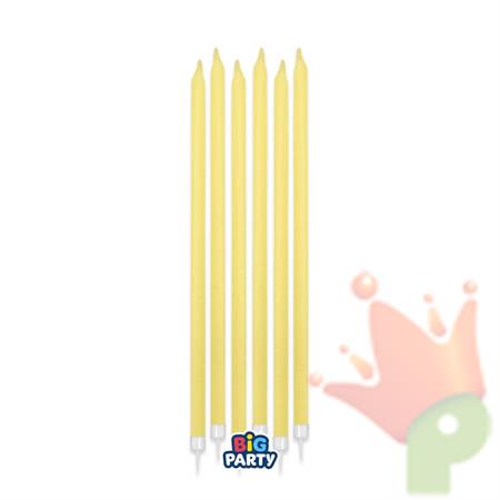 CANDELINE A MATITA GIALLO PASTELLO 15CM 12PZ