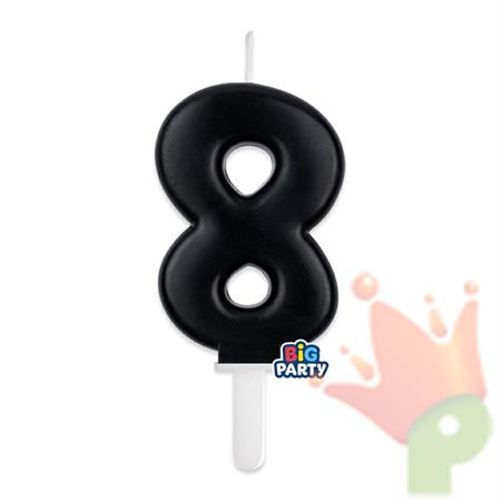 CANDELINA TINY PLUMP NUMERO 8 NERO 7CM