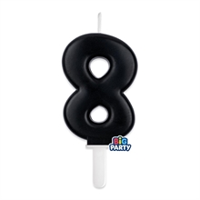 CANDELINA TINY PLUMP NUMERO 8 NERO 7CM