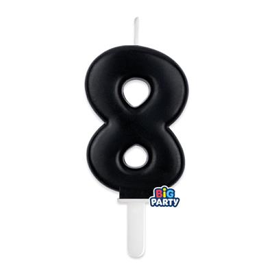 CANDELINA TINY PLUMP NUMERO 8 NERO 7CM
