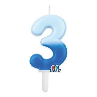 CANDELINA TINY PLUMP NUMERO 3 OCEANO 7CM