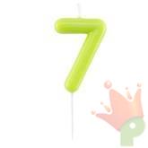 CANDELINA NUMERO 7 GLOSSY VERDE LIME CON PICK 10,5 CM