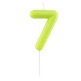 CANDELINA NUMERO 7 GLOSSY VERDE LIME CON PICK 10,5 CM