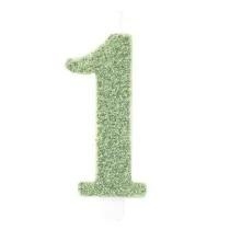 CANDELINA NUMERO 1 BIO SALVIA GLITTER 9,5 CM