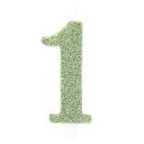 CANDELINA NUMERO 1 BIO SALVIA GLITTER 9,5 CM