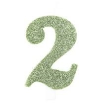 CANDELINA NUMERO 2 BIO SALVIA GLITTER 9,5 CM