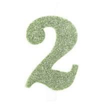 CANDELINA NUMERO 2 BIO SALVIA GLITTER 9,5 CM