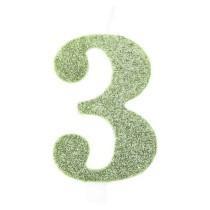 CANDELINA NUMERO 3 BIO SALVIA GLITTER 9,5 CM