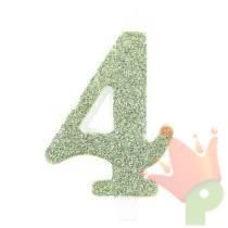 CANDELINA NUMERO 4 BIO SALVIA GLITTER 9,5 CM