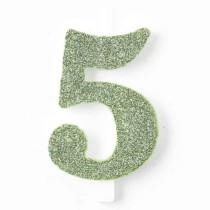 CANDELINA NUMERO 5 BIO SALVIA GLITTER 9,5 CM