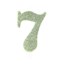 CANDELINA NUMERO 7 BIO SALVIA GLITTER 9,5 CM