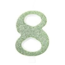 CANDELINA NUMERO 8 BIO SALVIA GLITTER 9,5 CM