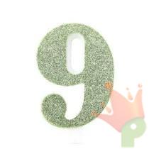 CANDELINA NUMERO 9 BIO SALVIA GLITTER 9,5 CM