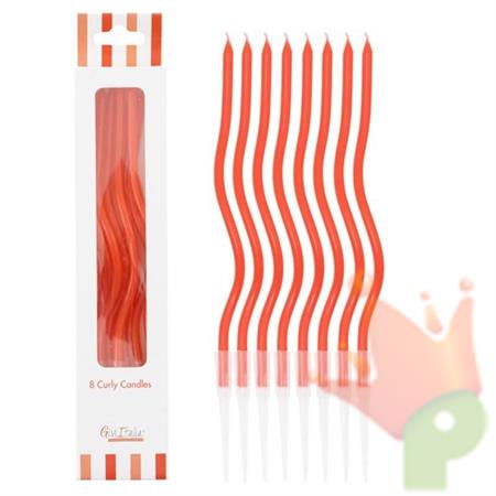 CANDELINE CURLY 8PZ ROSSO 12.5CM