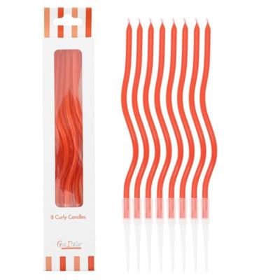 CANDELINE CURLY 8PZ ROSSO 12.5CM