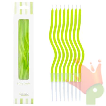 CANDELINE CURLY 8PZ VERDE LIME 12.5CM