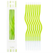 CANDELINE CURLY 8PZ VERDE LIME 12.5CM