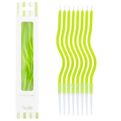 CANDELINE CURLY 8PZ VERDE LIME 12.5CM