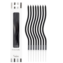CANDELINE CURLY 8PZ NERO 12.5CM