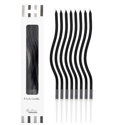 CANDELINE CURLY 8PZ NERO 12.5CM