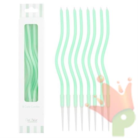 CANDELINE CURLY 8PZ MENTA 12.5CM