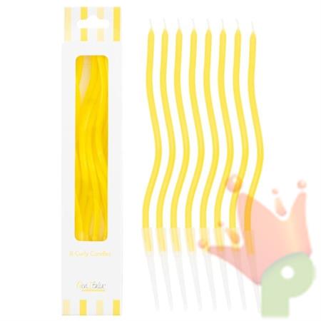 CANDELINE CURLY 8PZ GIALLO 12.5CM