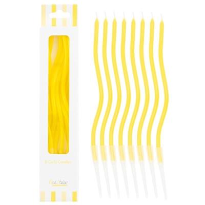 CANDELINE CURLY 8PZ GIALLO 12.5CM