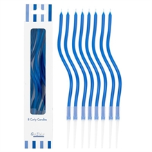 CANDELINE CURLY 8PZ BLU 12.5CM