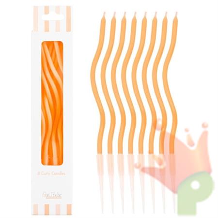 CANDELINE CURLY 8PZ ARANCIONE 12.5CM