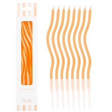 CANDELINE CURLY 8PZ ARANCIONE 12.5CM