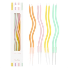 CANDELINE CURLY 8PZ COLORI PASTELLO 12.5CM