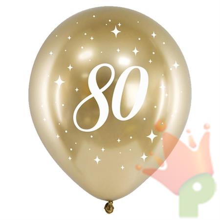 PALLONCINI LATTICE 80 ANNI ORO 6PZ