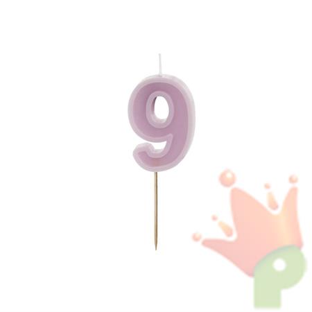 CANDELINA NUMERO 9 VIOLA 6 CM