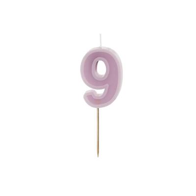 CANDELINA NUMERO 9 VIOLA 6 CM